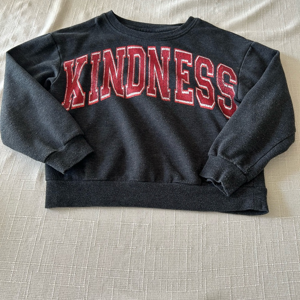 Black Sweatshirt with Red 'KINDNESS' Print